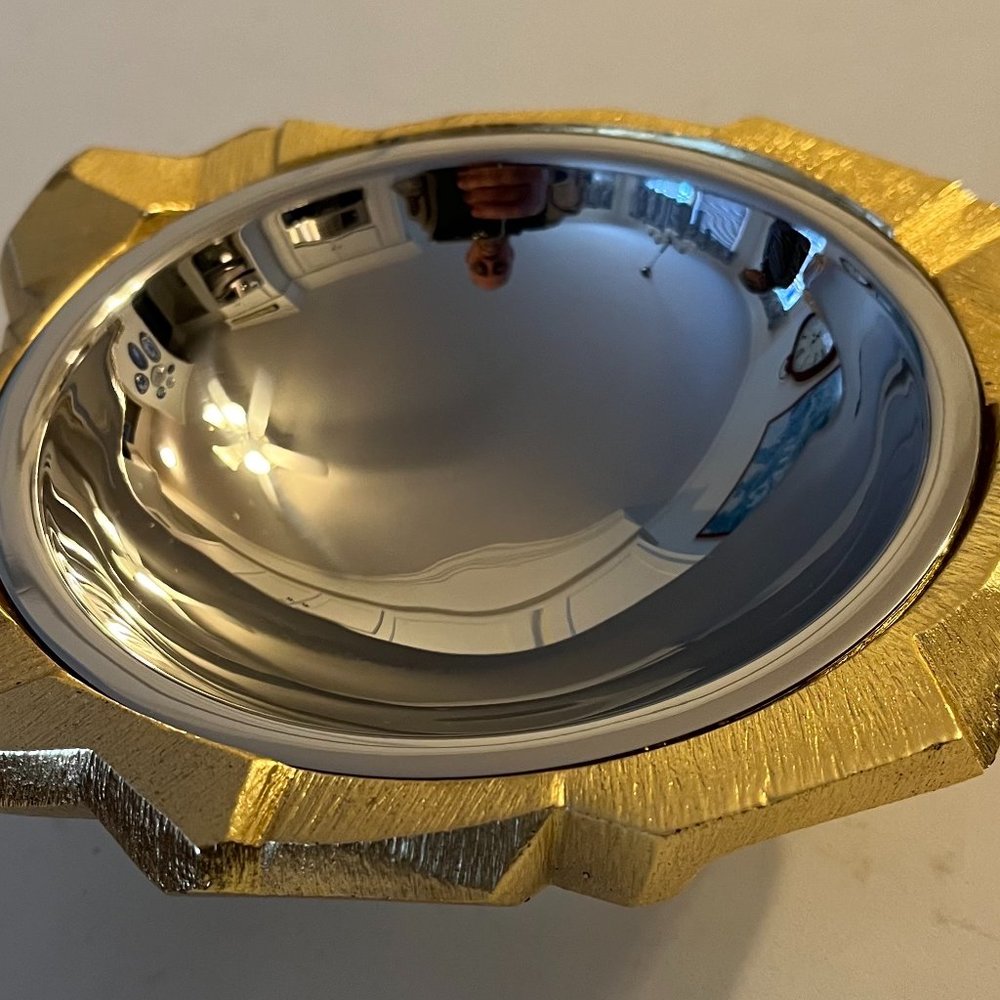 New in box Michael Aram silver Rock Dish / nut bowl